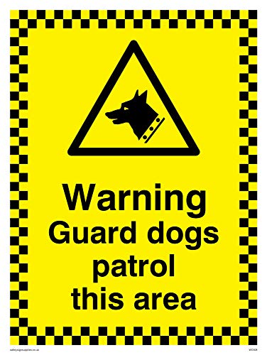 Viking Schilder wc508-a5p-v "Achtung Hunde Patrol dieser Region" Zeichen, Vinyl, 200 mm H x 150 mm W von Viking Signs