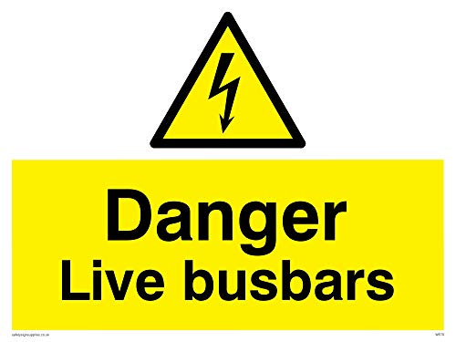 Viking Schilder we70-a3l-3d "Danger Live busbars" Zeichen, 3 mm doppelseitig hart-PVC, 300 mm H x 400 mm W von Viking Signs