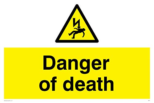 Viking Schilder we71-a2l-ac "Danger of death" Schild aus Aluminium, Composite, 400 mm H x 600 mm W von Viking Signs