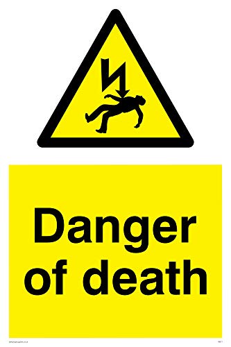 Viking Schilder we71-a2p-v "Danger of death" Zeichen, Vinyl, 600 mm H x 400 mm W von Viking Signs