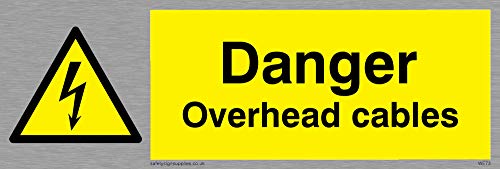 Viking Schilder we73-l15-ms "Gefahr Oberleitung" Sign, marine Grade Edelstahl, 50 mm H x 150 mm W von Viking Signs