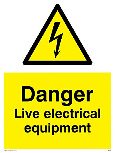 Viking Schilder we78-a3p-ac "Danger Live Elektrische Ausrüstung" Schild aus Aluminium, Composite, 400 mm H x 300 mm W von Viking Signs