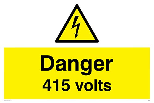 Viking Schilder we83-a2l-v "Danger 415 Volt" Zeichen, Vinyl, 400 mm H x 600 mm W von Viking Signs