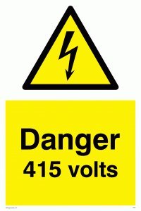 Viking Schilder we83-a2p-ac "Danger 415 Volt" Schild aus Aluminium, Composite, 600 mm H x 400 mm W von Viking Signs