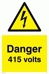 Viking Schilder we83-a2p-v "Danger 415 Volt" Zeichen, Vinyl, 600 mm H x 400 mm W von Viking Signs