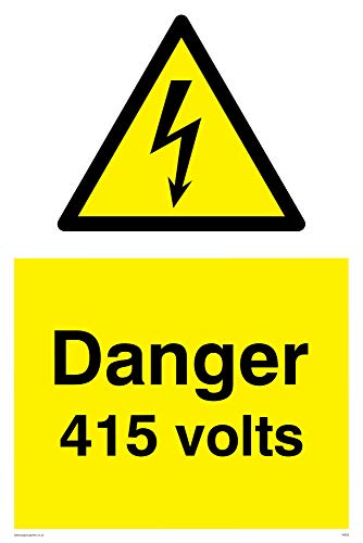 Viking Schilder we83-a4p-v "Danger 415 Volt" Zeichen, Vinyl, 300 mm H x 200 mm W von Viking Signs