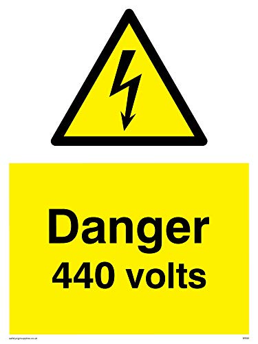 Viking Schilder we84-a5p-v "Gefahr 440 Volt" Zeichen, Vinyl, 200 mm H x 150 mm W von Viking Signs