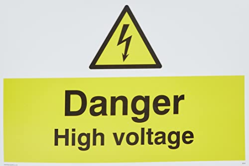 Viking Schilder we90-a2l-1 m "Danger High Voltage" Zeichen, 1 mm halbstarr Kunststoff, 400 mm H x 600 mm W von Viking Signs