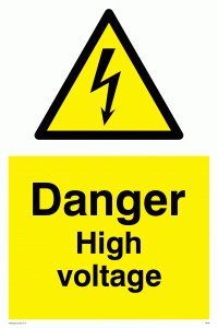 Viking Schilder we90-a2p-3 m "Danger High Voltage" Zeichen, 3 mm starrer Kunststoff, 600 mm H x 400 mm W von Viking Signs