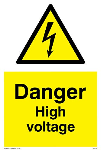 Viking Schilder we90-a6p-v"Danger High Voltage" Zeichen, Vinyl, 150 mm H x 100 mm W von Viking Signs