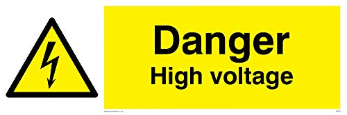 Viking Schilder we90-l62-v "Danger High Voltage" Zeichen, Vinyl, 200 mm H x 600 mm W von Viking Signs