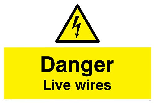 Viking Schilder we91-a2l-v "Danger Live Wires" Zeichen, Vinyl, 400 mm H x 600 mm W von Viking Signs