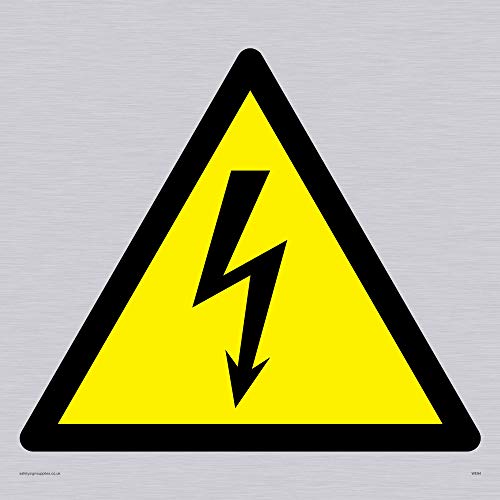 Viking Schilder we94-s40-sv Elektrische Warnung Symbol vinyl Zeichen, Silber, 400 mm H x 400 mm W Viking Schilder we94-s40-sv Elektrische Warnung Symbol vinyl Zeichen, Silber, 400 mm H x 400 mm W von Viking Signs