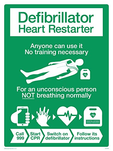 Viking Signs Defibrillator-Poster, Grün, Informativ, Wandmontage, Kunststoff Viking Signs Defibrillator-Poster, Grün, Informativ, Wandmontage, Kunststoff von Viking Signs