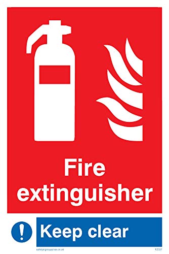 Viking Signs FZ337-A6P-V Schild "Fire Extinguisher Keep Clear", Vinyl, 150 mm H x 100 mm B von Viking Signs
