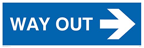 Viking Signs IA5313-L31-V Schild mit Aufschrift „Way Out (Pfeil nach rechts)“, Vinyl, 100 x 300 mm (H x B) von Viking Signs