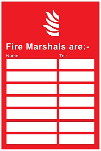 Viking Signs IF5646-A4P-V Schild "Fire Marshals Are:", Vinyl, 300 mm H x 200 mm B von Viking Signs