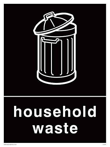 Viking Signs IJ1427-A5P-3M Recycling-Household Waste Schild, 3 mm Kunststoff, starr, 200 mm H x 150 mm B von Viking Signs