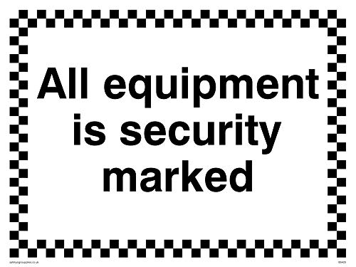 Viking Signs IS5425-A5L-V Schild "All Equipment Is Security Marked", Vinyl, 150 mm H x 200 mm B von Viking Signs