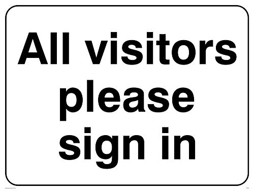 Viking Signs IV5462-A3L-V Schild "All Visitors Please Sign In", Vinyl, 300 mm x 400 mm von Viking Signs