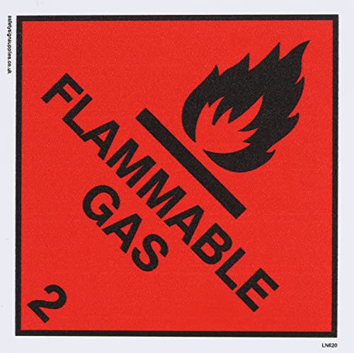 Viking Signs LN620-S10-MG englisches Schild „Flammable Gas", 100 x 100 mm von Viking Signs