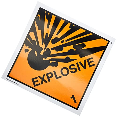 Viking Signs LN634-S10-V Schild „Explosive", Vinyl, 100 mm x 100 mm, englische Version von Viking Signs