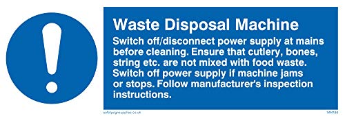 Viking Signs MM188-L15-1M Waste Disposal Machine Rules Schild, 1 mm halbstarrer Kunststoff, 50 mm x 150 mm von Viking Signs