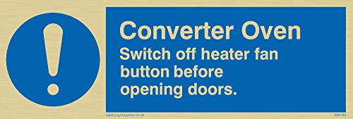 Viking Signs MM193-L15-GV "Converter Oven Switch Off Heater Fan Button Before Opening Doors" Schild, goldfarbenes Vinyl, 50 mm H x 150 mm B Viking Signs MM193-L15-GV "Converter Oven Switch Off Heater Fan Button Before Opening Doors" Schild, goldfarbenes Vinyl, 50 mm H x 150 mm B von Viking Signs