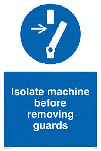 Viking Signs MM295-A6P-V Schild "Isolate Machine Before Removing Guards", Vinyl, 150 mm H x 100 mm B von Viking Signs