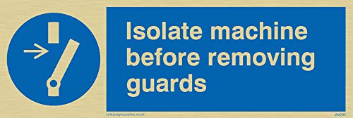 Viking Signs MM295-L15-GV Schild "Isolate Machine Before Removing Guards", goldfarbenes Vinyl, 50 mm H x 150 mm B Viking Signs MM295-L15-GV Schild "Isolate Machine Before Removing Guards", goldfarbenes Vinyl, 50 mm H x 150 mm B von Viking Signs