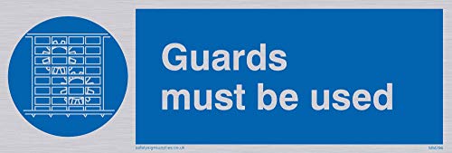 Viking Signs MM296-L15-SV Schild "Guards Must Be Used", Vinyl, 50 mm H x 150 mm B von Viking Signs