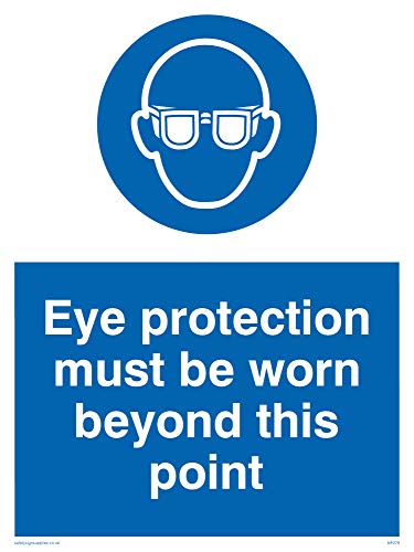 Viking Signs MP279-A5P-V Schild mit englischer Aufschrift „Eye Protection Must Be Worn Beyond This Point“, Vinyl, 200 mm H x 150 mm B von Viking Signs