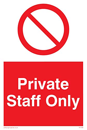 Viking Signs PA1489-A6P-V englisches Schild „Private Staff Only", Vinyl, 150 x 100 mm (H x B) von Viking Signs