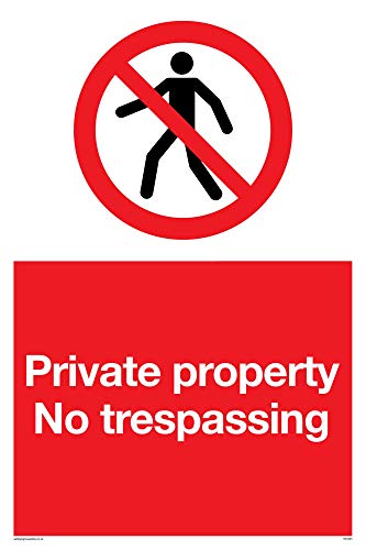 Viking Signs PA5325-A4P-V Warnschild "Private property No trespassing", Vinyl, 300 mm H x 200 mm B von Viking Signs