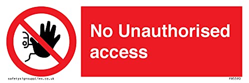 Viking Signs PA5590-L15-V Schild „No Unauthorised access“, 0,2 x 50 x 150 mm von Viking Signs