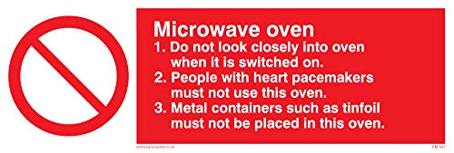 Viking Signs PM187-L15-V "Microwave Oven" Vorschriftzeichen (nicht in dt. Sprache), Vinyl, 50 mm x 150 mm (H x B) von Viking Signs