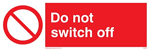 Viking Signs PM40-L15-V Schild „Do Not Switch Off“, Vinyl, 50 x 150 mm (H x B) von Viking Signs