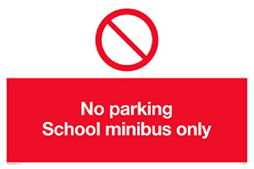 Viking Signs PR5704-A3L-V Schild "No Parking School Minibus Only", Vinyl, 300 mm H x 400 mm B von Viking Signs