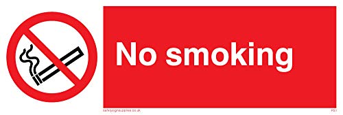 Viking Signs PS1-L15-V Schild „No Smoking", Vinyl, 50 mm H x 150 mm B, englische Version von Viking Signs