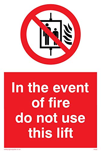 Viking Signs PV53-A6P-SV Schild mit englischer Aufschrift „In The Event Of Fire Do Not Use This Lift“, Vinyl, Silberfarben, 150 x 100 mm (H x B) von Viking Signs