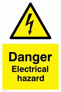 Viking Signs WE67-A1P-1M englisches Schild „Danger Electrical Hazard", halbstarrer Kunststoff, 800 x 600 mm (H x B) von Viking Signs