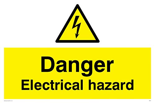 Viking Signs WE67-A2L-3M englisches Schild „Danger Electrical Hazard", 3 mm starrer Kunststoff, 400 x 600 mm (H x B) von Viking Signs