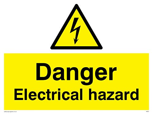 Viking Signs WE67-A3L-1M englisches Schild „Danger Electrical Hazard", halbstarrer Kunststoff, 300 x 400 mm (H x B) von Viking Signs