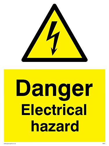 Viking Signs WE67-A5P-3M englisches Schild „Danger Electrical Hazard", 3 mm starrer Kunststoff, 200 x 150 mm (H x B) von Viking Signs