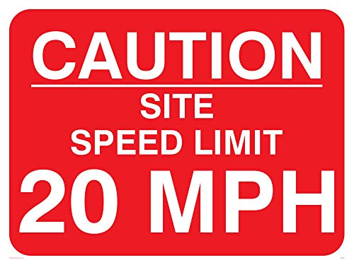 Viking Zeichen pr560-a3l-v "Caution Webseite Speed Limit 20 MPH" Zeichen, Vinyl, 300 mm H x 400 mm W von Viking Signs