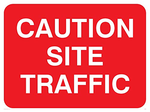 Viking Zeichen pr568-a3l-3 m "Caution Webseite Traffic" Zeichen, Kunststoff, 3 mm starr, 300 mm H x 400 mm W von Viking Signs