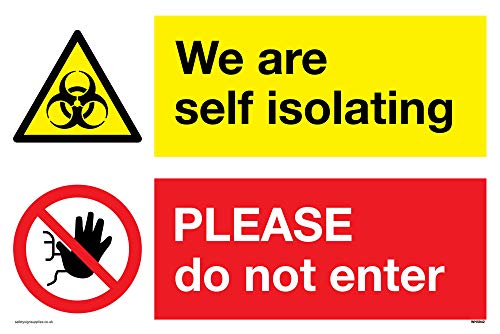 Vinyl-Aufkleber mit Aufschrift „We are self isolating Please do not enter“ von Viking Signs