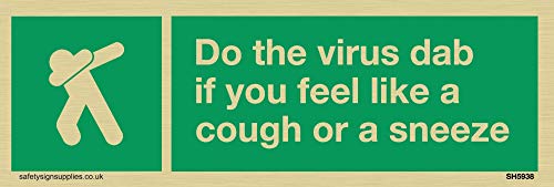 Vinyl-Aufkleber mit Aufschrift "Do the Virus dab if you feel like a cough or a sneezeze", goldfarben Vinyl-Aufkleber mit Aufschrift "Do the Virus dab if you feel like a cough or a sneezeze", goldfarben von Viking Signs