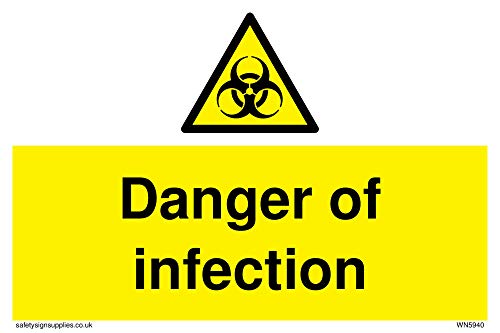 Vinyl-Aufkleber mit englischer Aufschrift „Danger of infection“ von Viking Signs