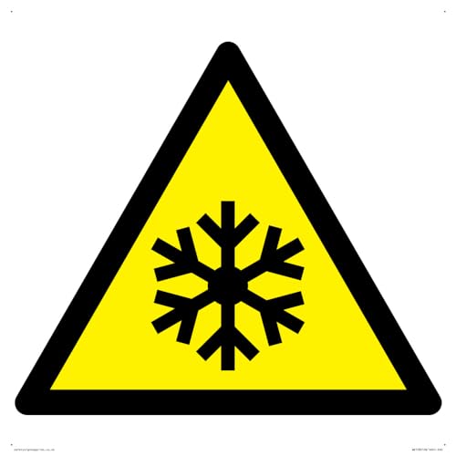 W010 Schild mit Aufschrift "Warning: Low temperature/freezing conditions", 400 x 400 mm, S40 von Viking Signs